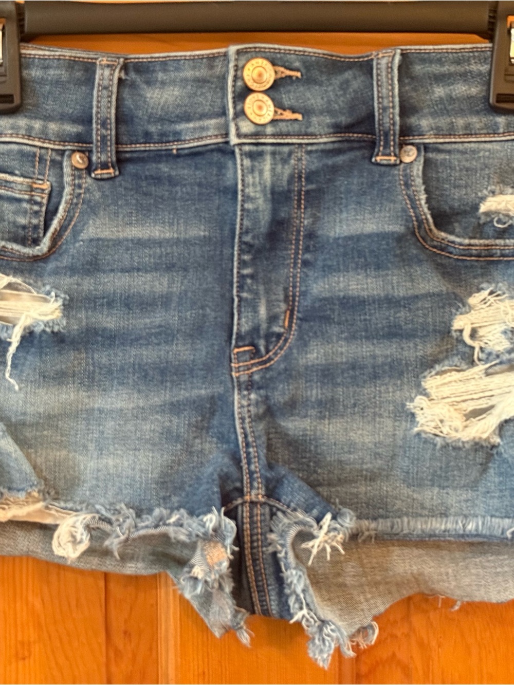 American Eagle Outfitters Distressed Blue Denim Jean Shorts